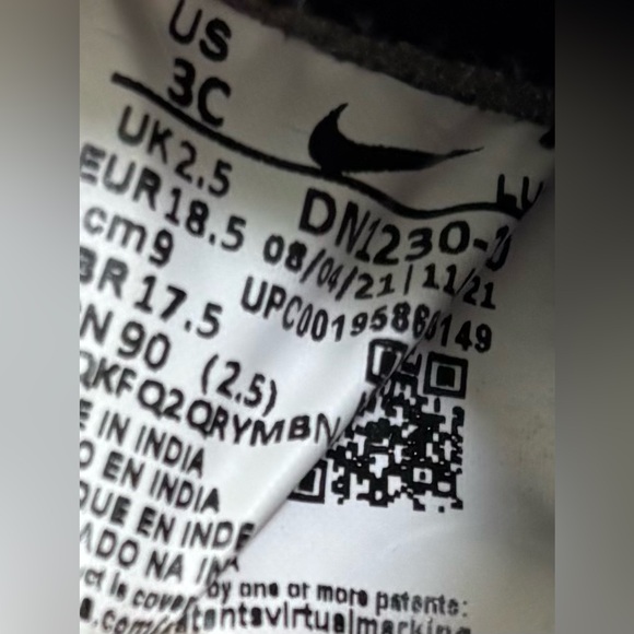 Nike Court Borough Toddler Shoes, White/Black, Size 3C - Picture 7 of 7